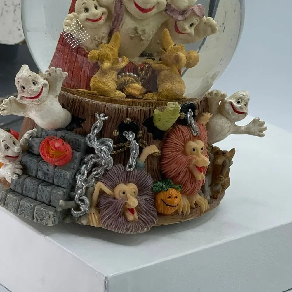 Halloween musical bat snow globe ghosts dogs cats